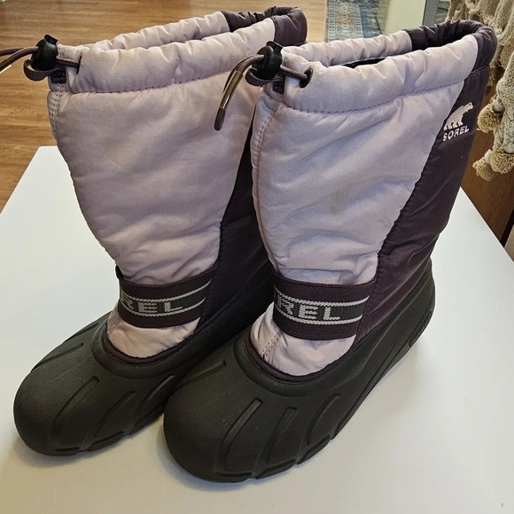 Sorel Winter Snow Boots Insulated Drawstring Purple Pink Size 5 - Picture 12 of 13